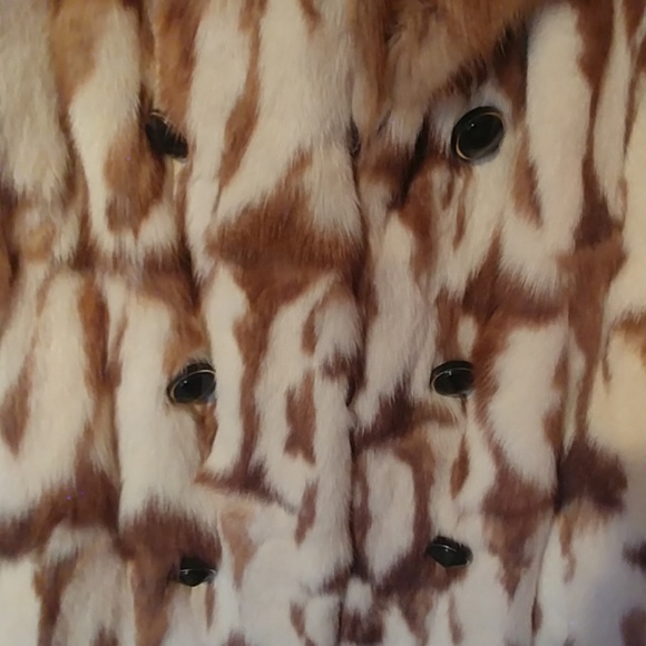 Brown and Cream Patterned Mink Coat